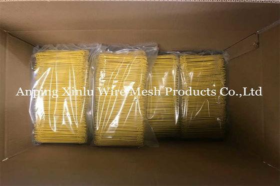 Gelber Kunststoff Doppelschleife 380mpa 16GA SAE1008 PVC-beschichtete Rebar Doppelschleife
