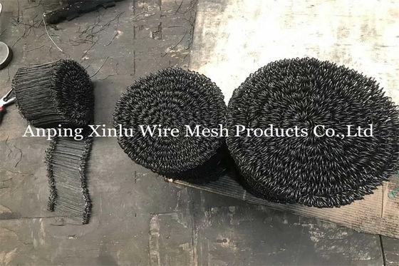 Garten schwarze Doppelschleife Schleife 10cm Länge BWG20 Q235 PVC beschichtet Twin Loop Rebar Bindungsdraht